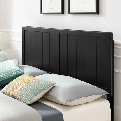 Alana Queen Wood Platform Bed With Angular Frame, Wood, Black, 22227