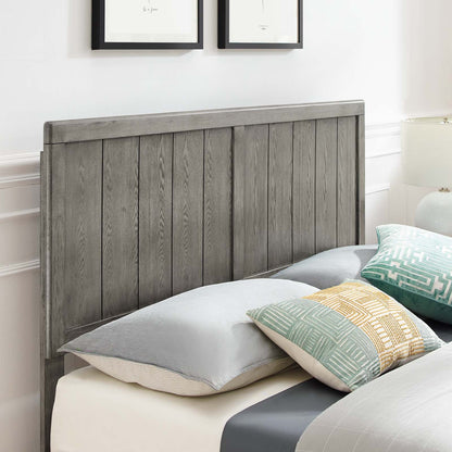 Alana Queen Wood Platform Bed With Angular Frame, Wood, Grey Gray, 22228