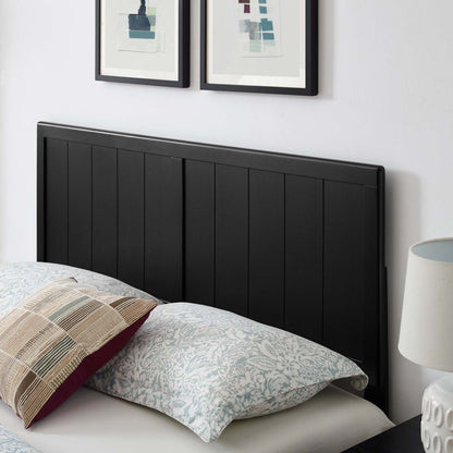 Alana Queen Wood Platform Bed With Splayed Legs, Wood, Black, 22230