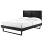 Marlee Queen Wood Platform Bed With Angular Frame, Wood, Black, 22233