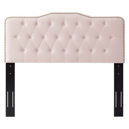 Sophia Tufted Performance Velvet Twin Headboard, Velvet, Pink, 22268