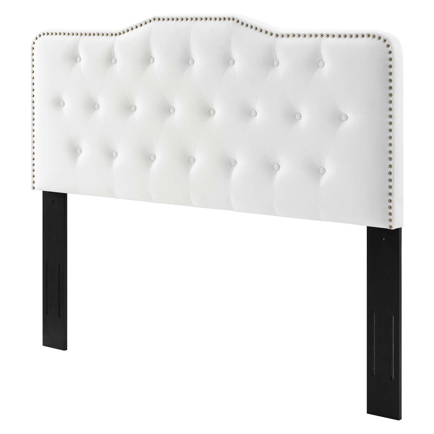 Sophia Tufted Performance Velvet Twin Headboard, Velvet, White, 22270
