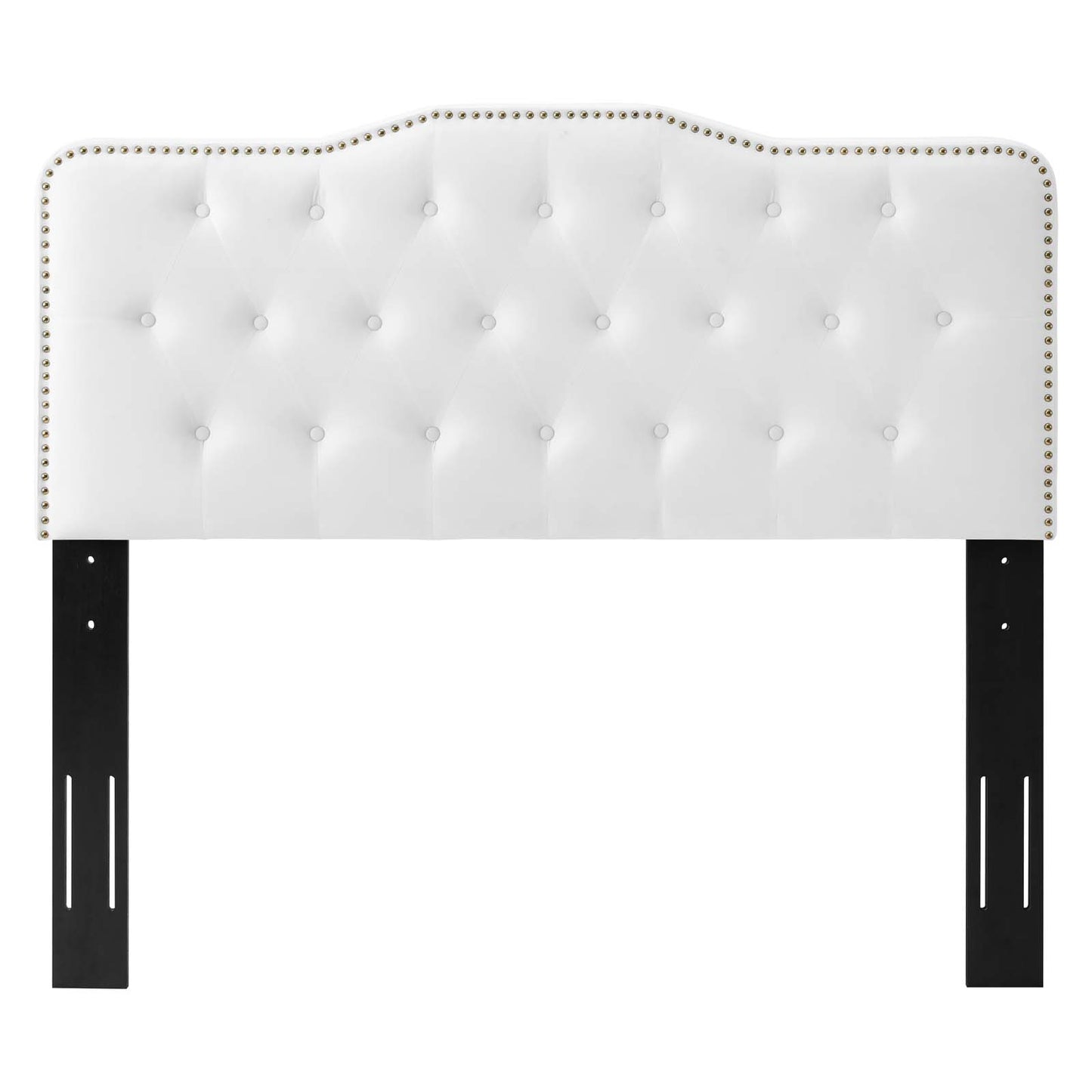 Sophia Tufted Performance Velvet Twin Headboard, Velvet, White, 22270