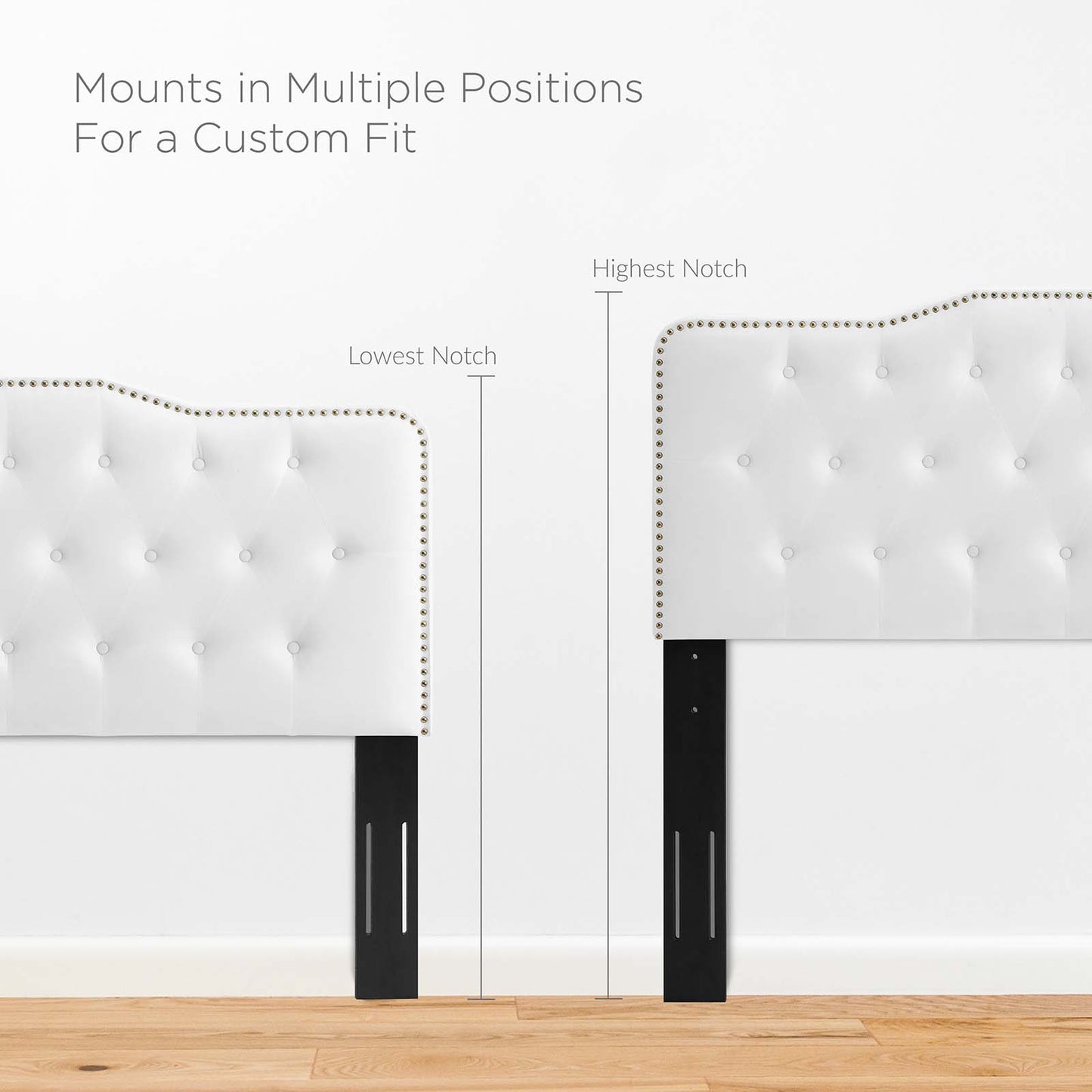 Sophia Tufted Performance Velvet Twin Headboard, Velvet, White, 22270