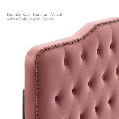 Sophia Tufted Performance Velvet Full/Queen Headboard, Velvet, Pink, 22272