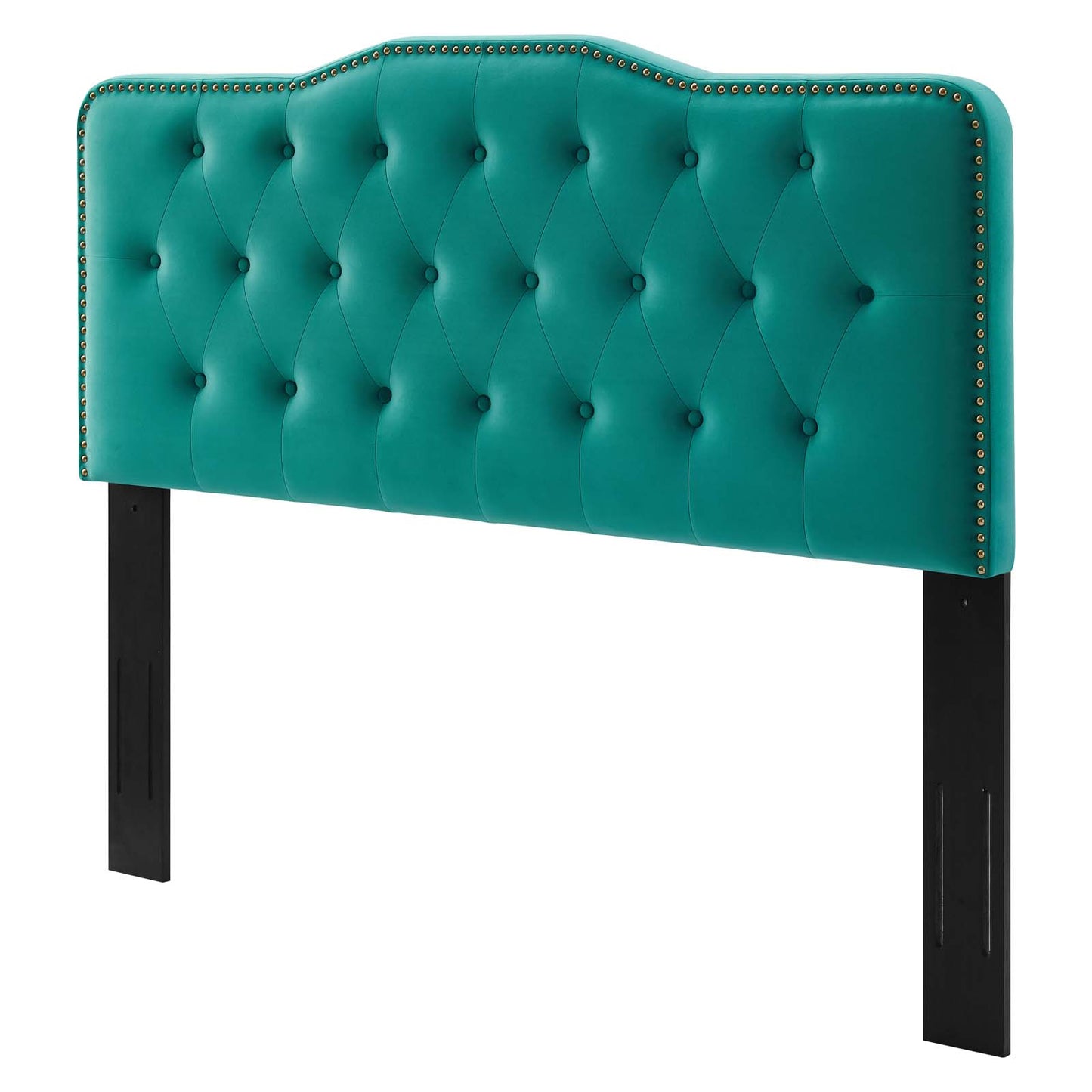 Sophia Tufted Performance Velvet Full/Queen Headboard, Velvet, Teal Blue, 22277