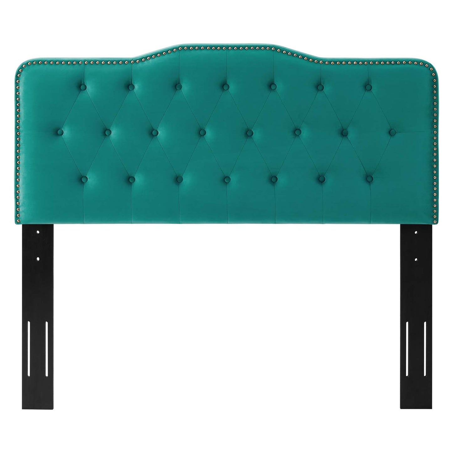 Sophia Tufted Performance Velvet Full/Queen Headboard, Velvet, Teal Blue, 22277