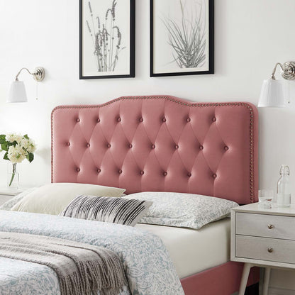 Sophia Tufted Performance Velvet King/California King Headboard, Velvet, Pink, 22280