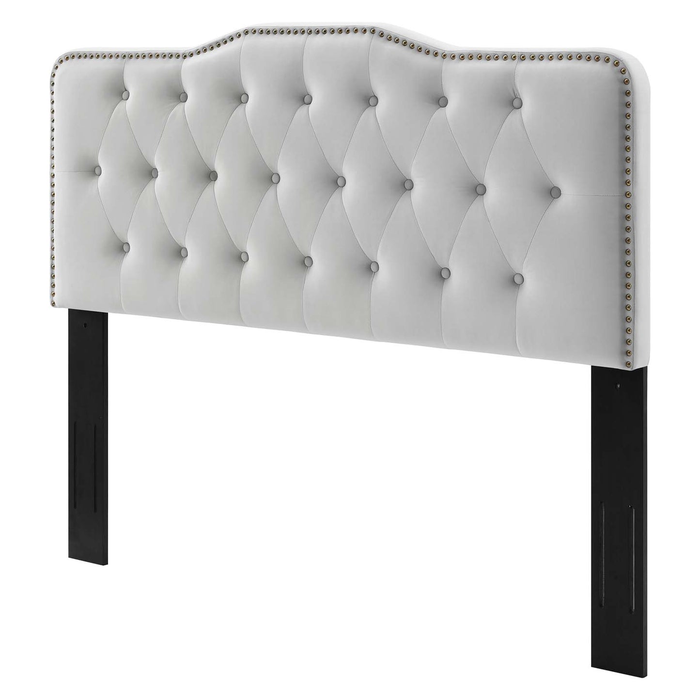 Sophia Tufted Performance Velvet King/California King Headboard, Velvet, Light Grey Gray, 22281