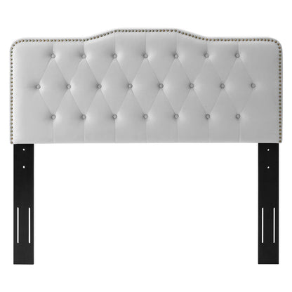 Sophia Tufted Performance Velvet King/California King Headboard, Velvet, Light Grey Gray, 22281