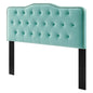 Sophia Tufted Performance Velvet King/California King Headboard, Velvet, Blue, 22282