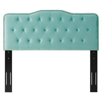 Sophia Tufted Performance Velvet King/California King Headboard, Velvet, Blue, 22282
