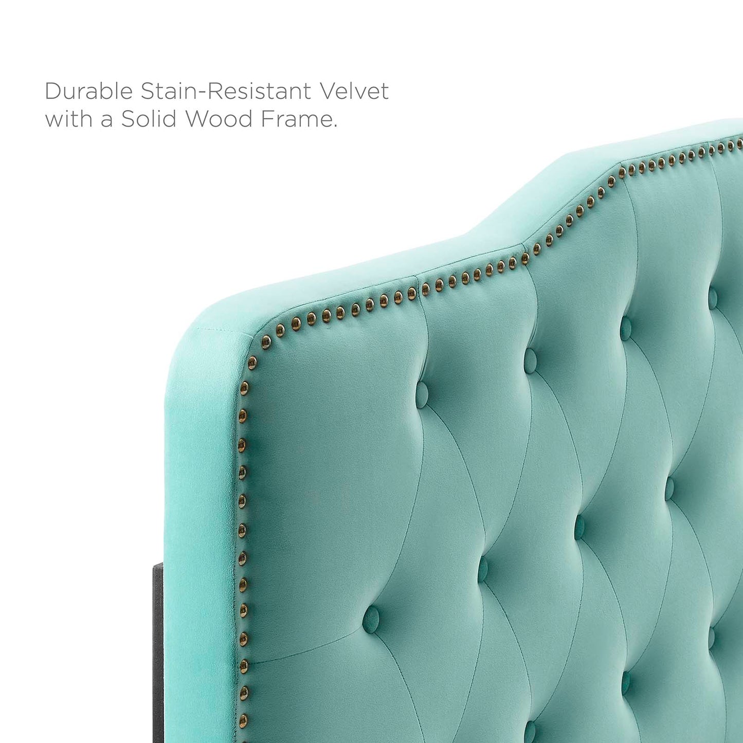 Sophia Tufted Performance Velvet King/California King Headboard, Velvet, Blue, 22282