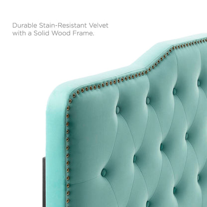 Sophia Tufted Performance Velvet King/California King Headboard, Velvet, Blue, 22282