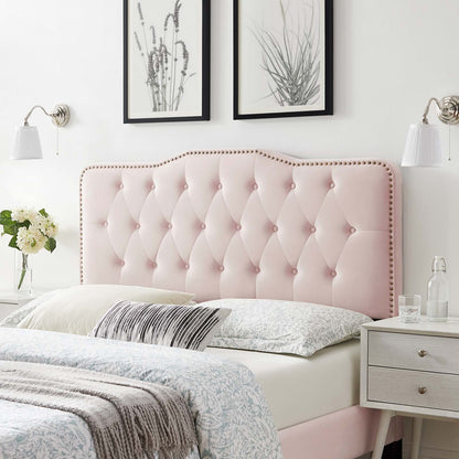 Sophia Tufted Performance Velvet King/California King Headboard, Velvet, Pink, 22284