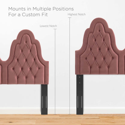 Augustine Tufted Performance Velvet Twin Headboard, Velvet, Pink, 22295