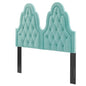 Augustine Tufted Performance Velvet Twin Headboard, Velvet, Blue, 22297