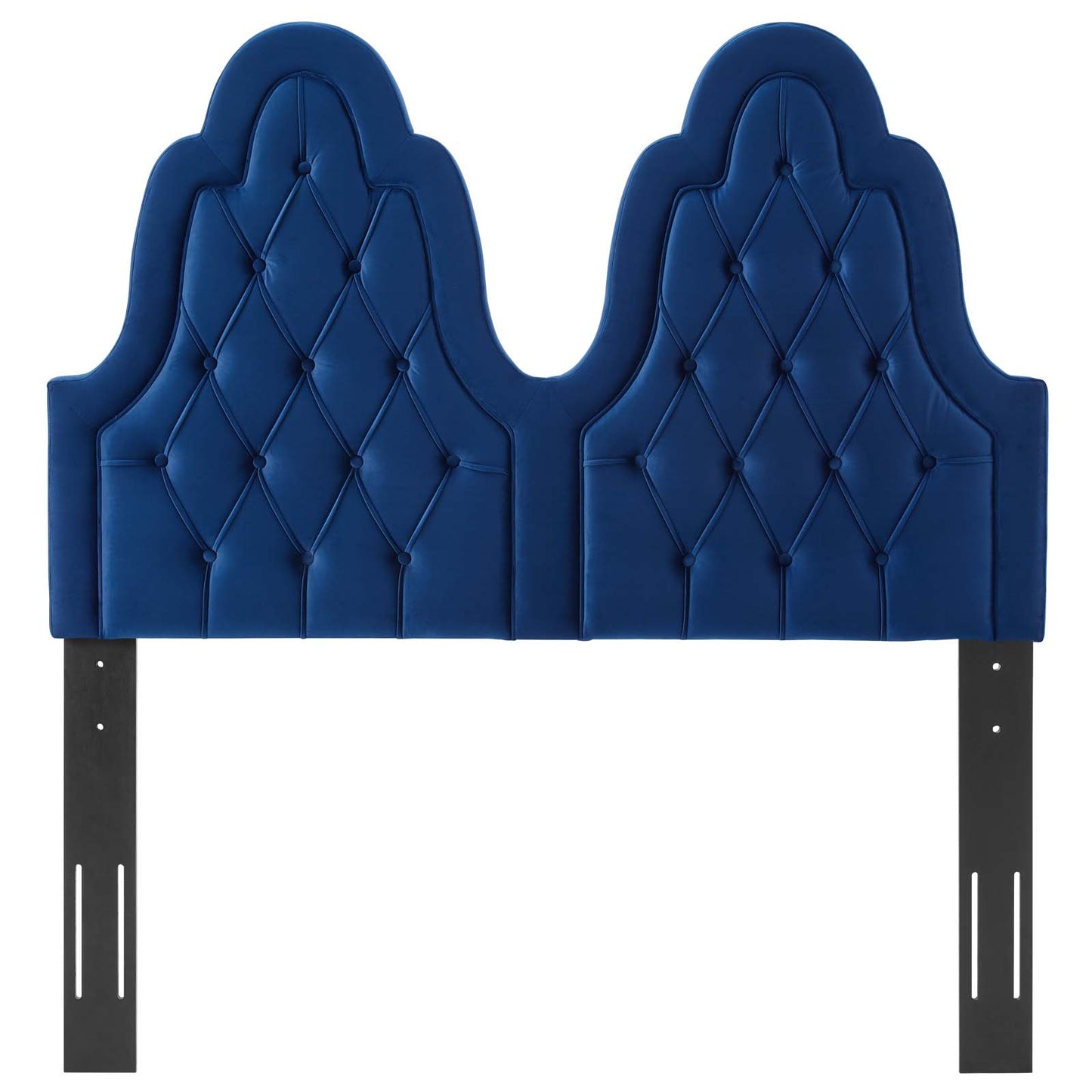 Augustine Tufted Performance Velvet Twin Headboard, Velvet, Blue Navy, 22298