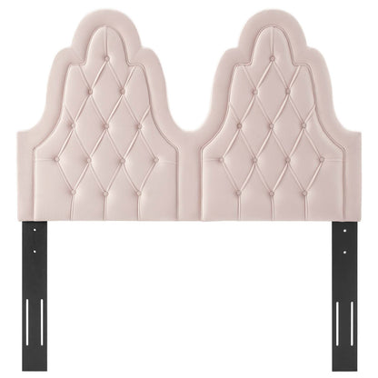 Augustine Tufted Performance Velvet Twin Headboard, Velvet, Pink, 22299