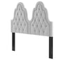 Augustine Tufted Performance Velvet Full/Queen Headboard, Velvet, Light Grey Gray, 22304