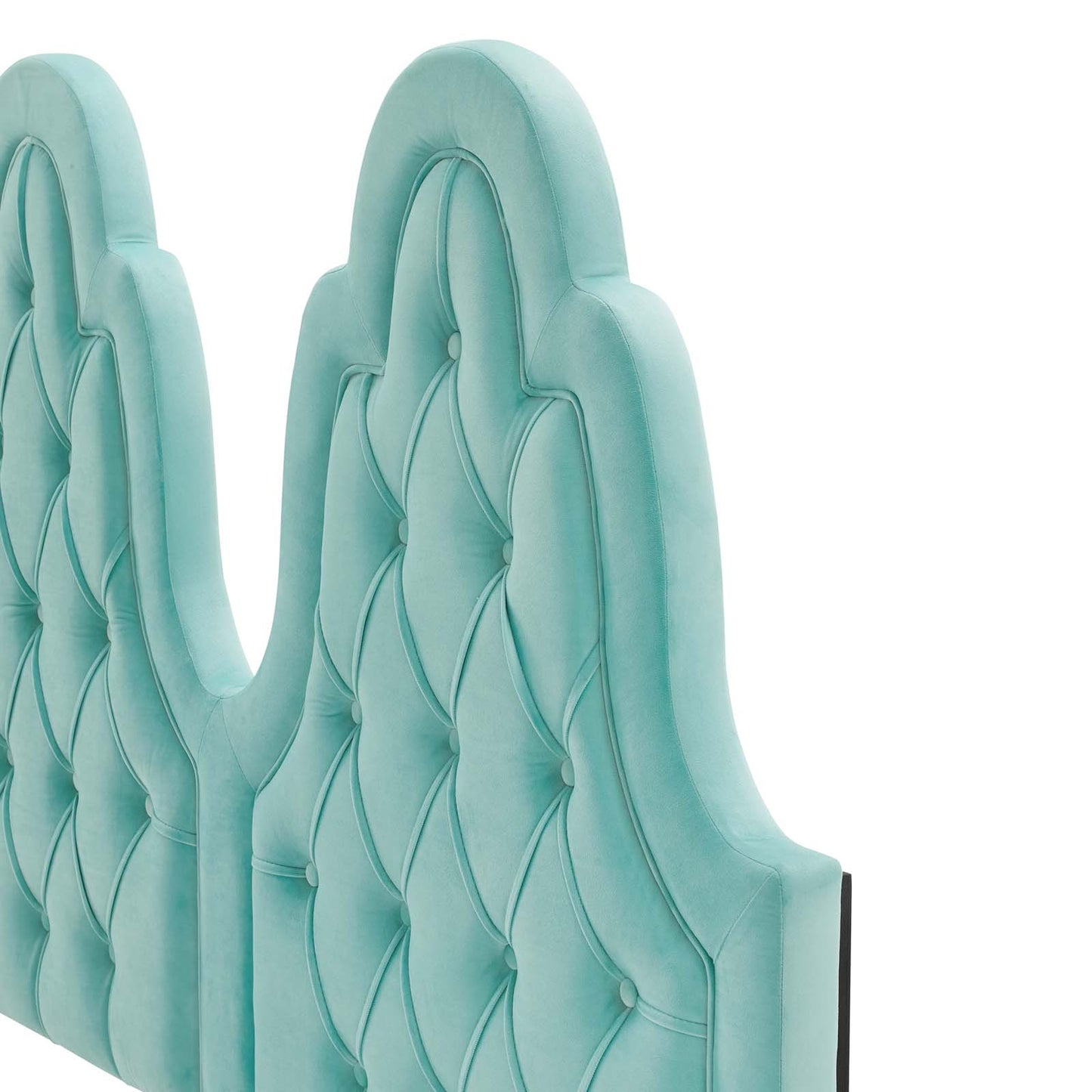 Augustine Tufted Performance Velvet Full/Queen Headboard, Velvet, Blue, 22305