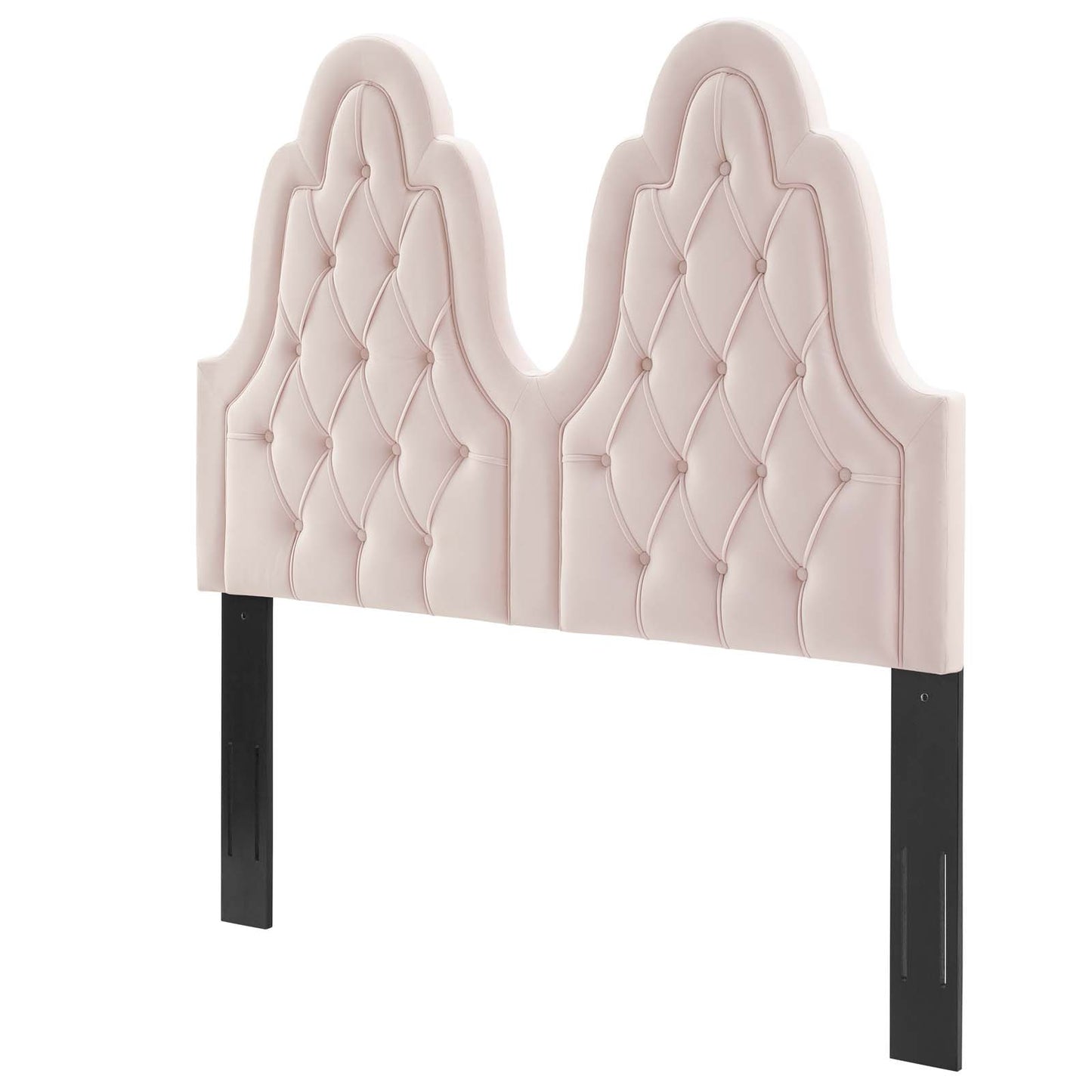Augustine Tufted Performance Velvet Full/Queen Headboard, Velvet, Pink, 22307