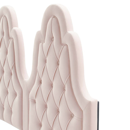Augustine Tufted Performance Velvet Full/Queen Headboard, Velvet, Pink, 22307