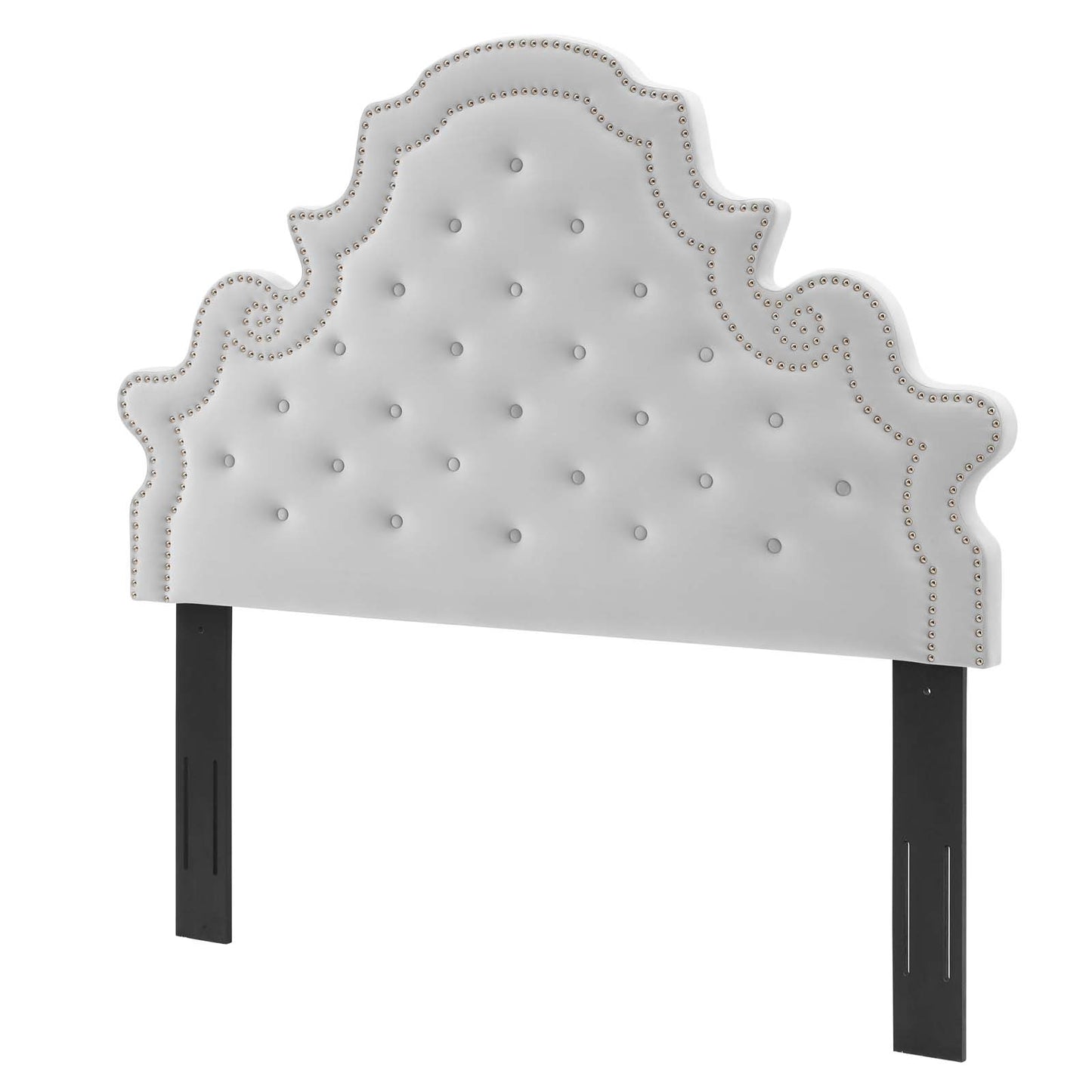 Diana Tufted Performance Velvet Twin Headboard, Velvet, Light Grey Gray, 22320
