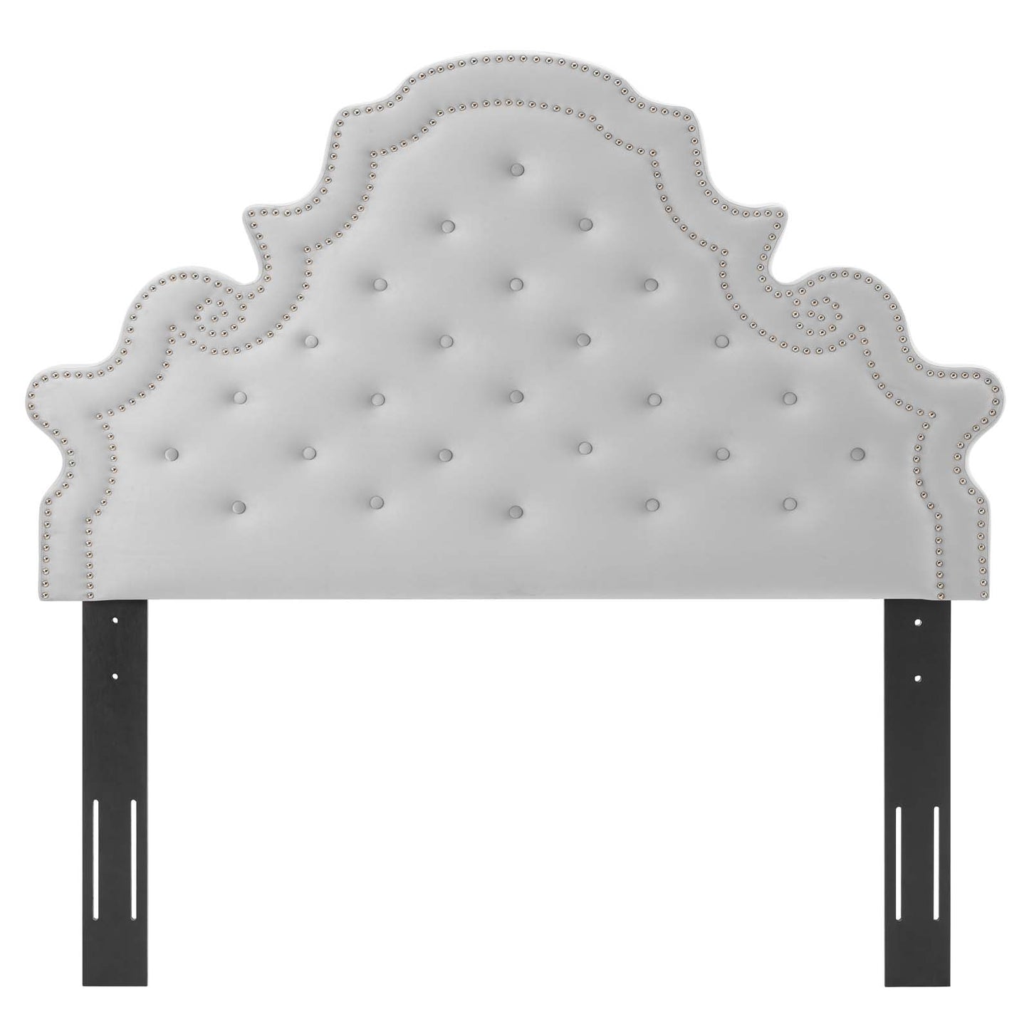 Diana Tufted Performance Velvet Twin Headboard, Velvet, Light Grey Gray, 22320