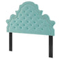 Diana Tufted Performance Velvet Twin Headboard, Velvet, Blue, 22321