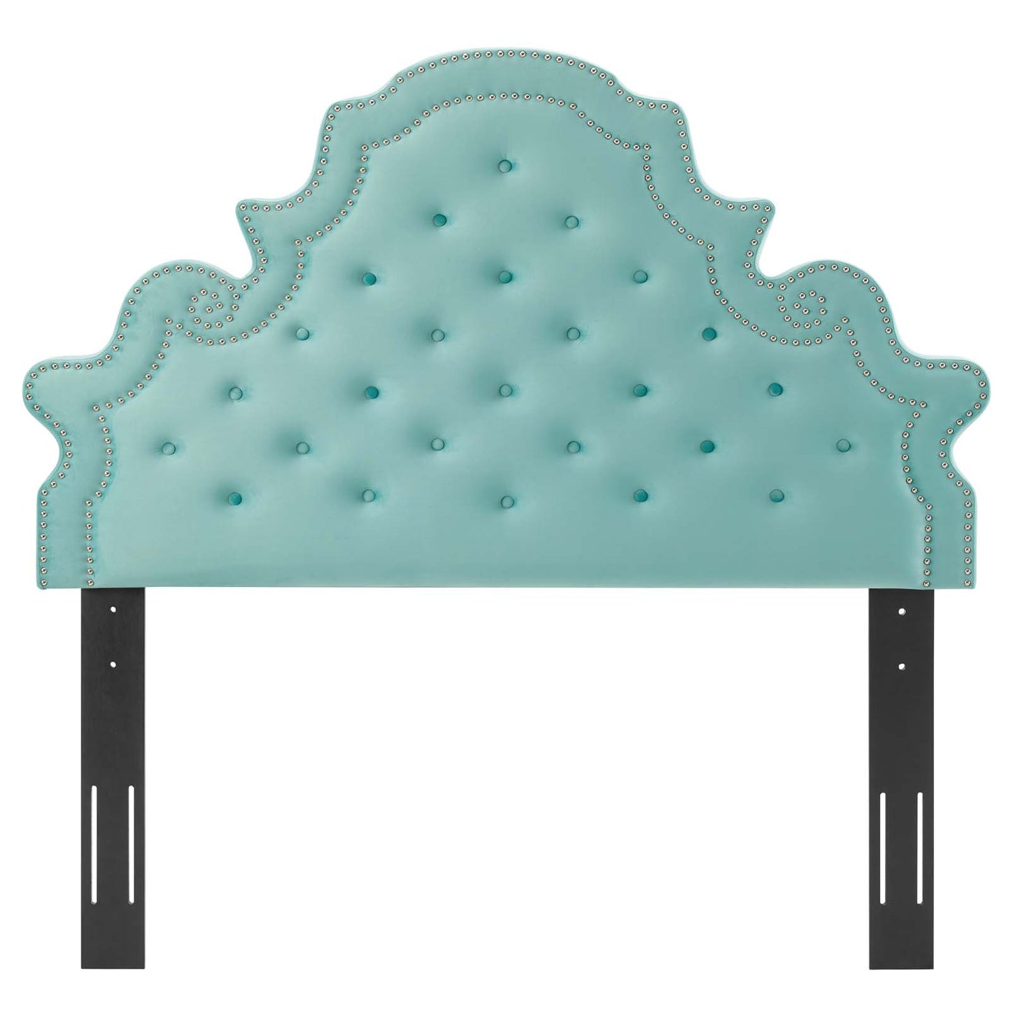 Diana Tufted Performance Velvet Twin Headboard, Velvet, Blue, 22321