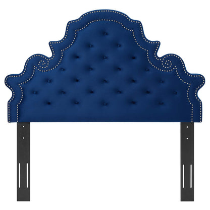 Diana Tufted Performance Velvet Twin Headboard, Velvet, Blue Navy, 22322
