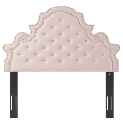 Diana Tufted Performance Velvet Twin Headboard, Velvet, Pink, 22323