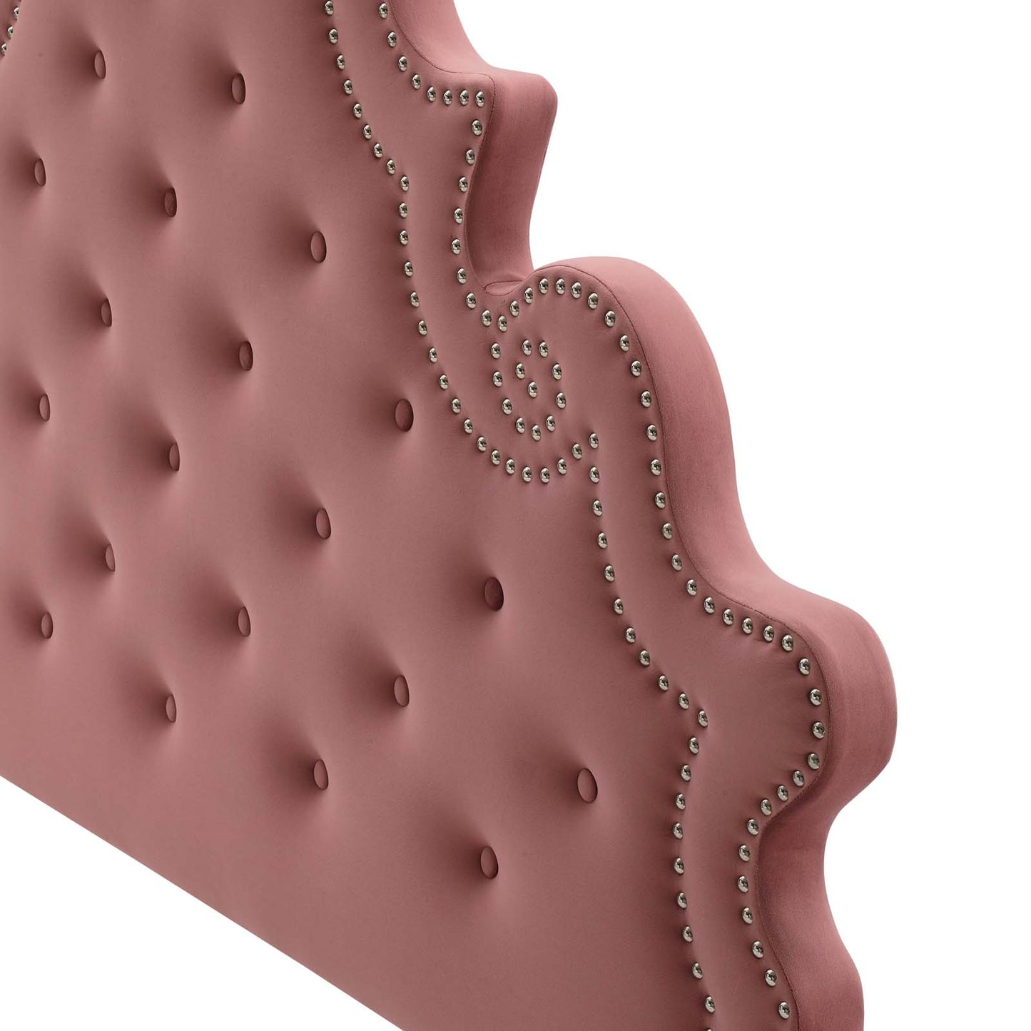 Diana Tufted Performance Velvet Full/Queen Headboard, Velvet, Pink, 22327