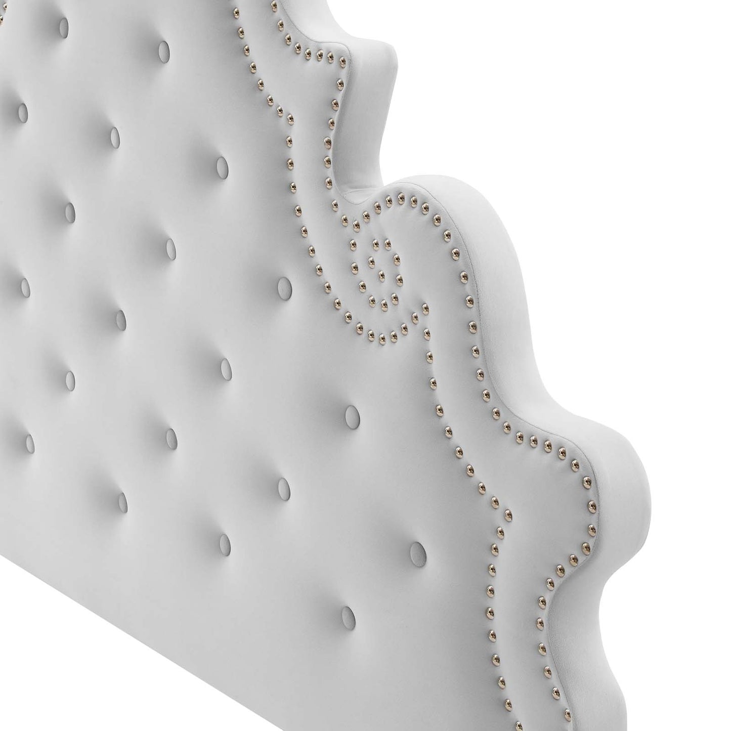 Diana Tufted Performance Velvet Full/Queen Headboard, Velvet, Light Grey Gray, 22328