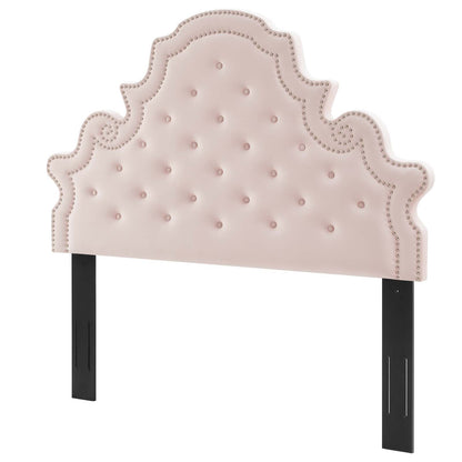 Diana Tufted Performance Velvet Full/Queen Headboard, Velvet, Pink, 22331