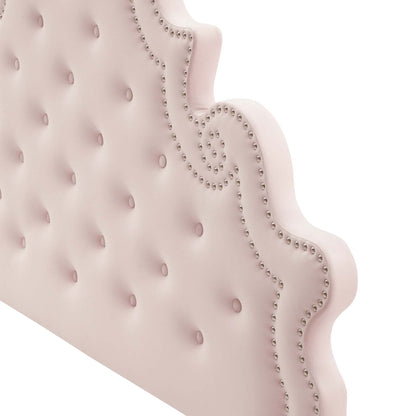 Diana Tufted Performance Velvet Full/Queen Headboard, Velvet, Pink, 22331