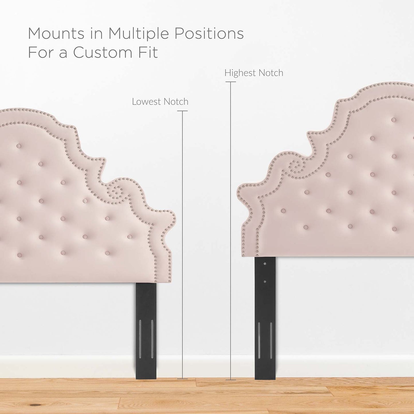 Diana Tufted Performance Velvet Full/Queen Headboard, Velvet, Pink, 22331