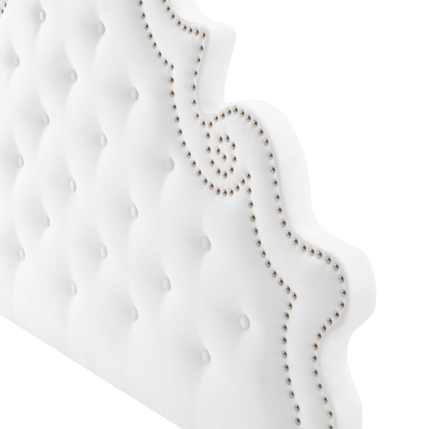 Diana Tufted Performance Velvet Full/Queen Headboard, Velvet, White, 22333