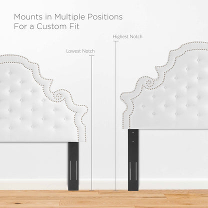 Diana Tufted Performance Velvet Full/Queen Headboard, Velvet, White, 22333