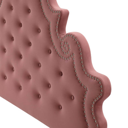 Diana Tufted Performance Velvet King/California King Headboard, Velvet, Pink, 22335