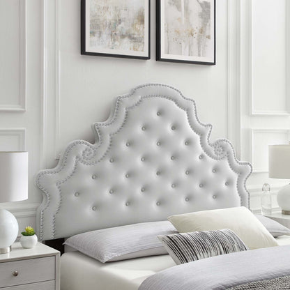 Diana Tufted Performance Velvet King/California King Headboard, Velvet, Light Grey Gray, 22336