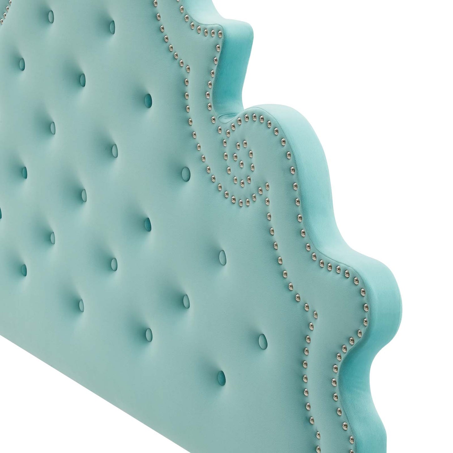 Diana Tufted Performance Velvet King/California King Headboard, Velvet, Blue, 22337