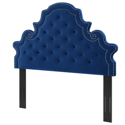 Diana Tufted Performance Velvet King/California King Headboard, Velvet, Blue Navy, 22338
