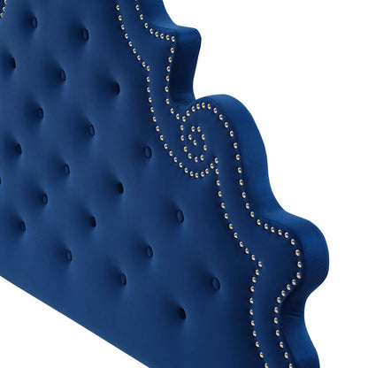 Diana Tufted Performance Velvet King/California King Headboard, Velvet, Blue Navy, 22338