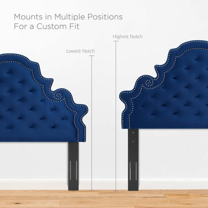 Diana Tufted Performance Velvet King/California King Headboard, Velvet, Blue Navy, 22338
