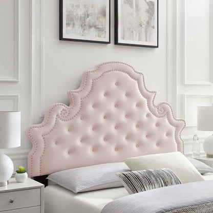Diana Tufted Performance Velvet King/California King Headboard, Velvet, Pink, 22339