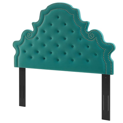 Diana Tufted Performance Velvet King/California King Headboard, Velvet, Teal Blue, 22340