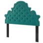 Diana Tufted Performance Velvet King/California King Headboard, Velvet, Teal Blue, 22340
