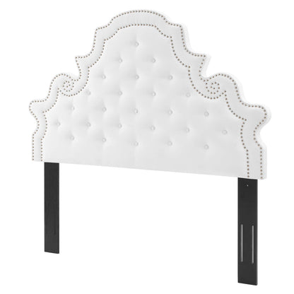 Diana Tufted Performance Velvet King/California King Headboard, Velvet, White, 22341